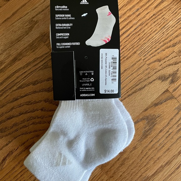 Adidas White Women’s Cushioned Socks - Picture 2 of 4